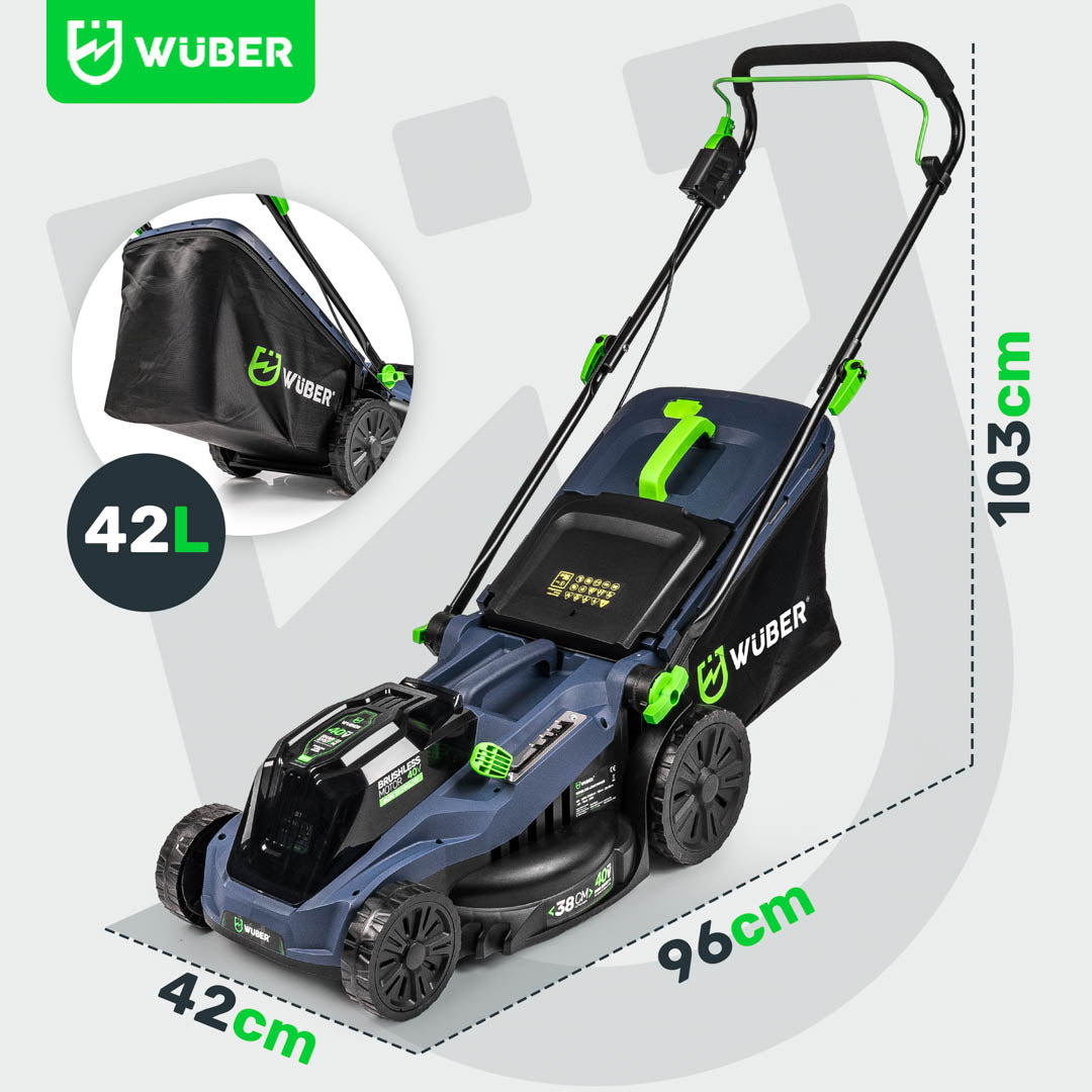 Kosiarka akumulatorowa bezszczotkowa 38 cm 40 V WUBER