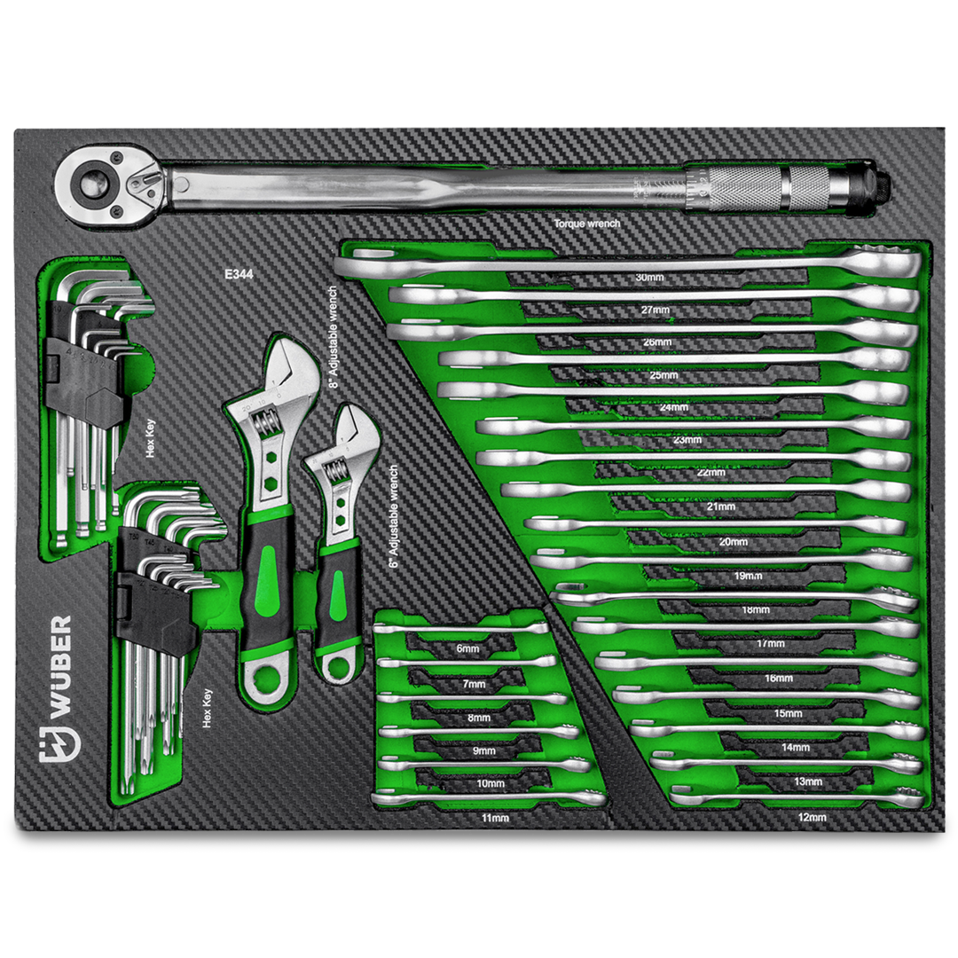 Zestaw kluczy wkład do szuflady 44 elementy klucz 1/2" 210 Nm Torx Imbus WUBER