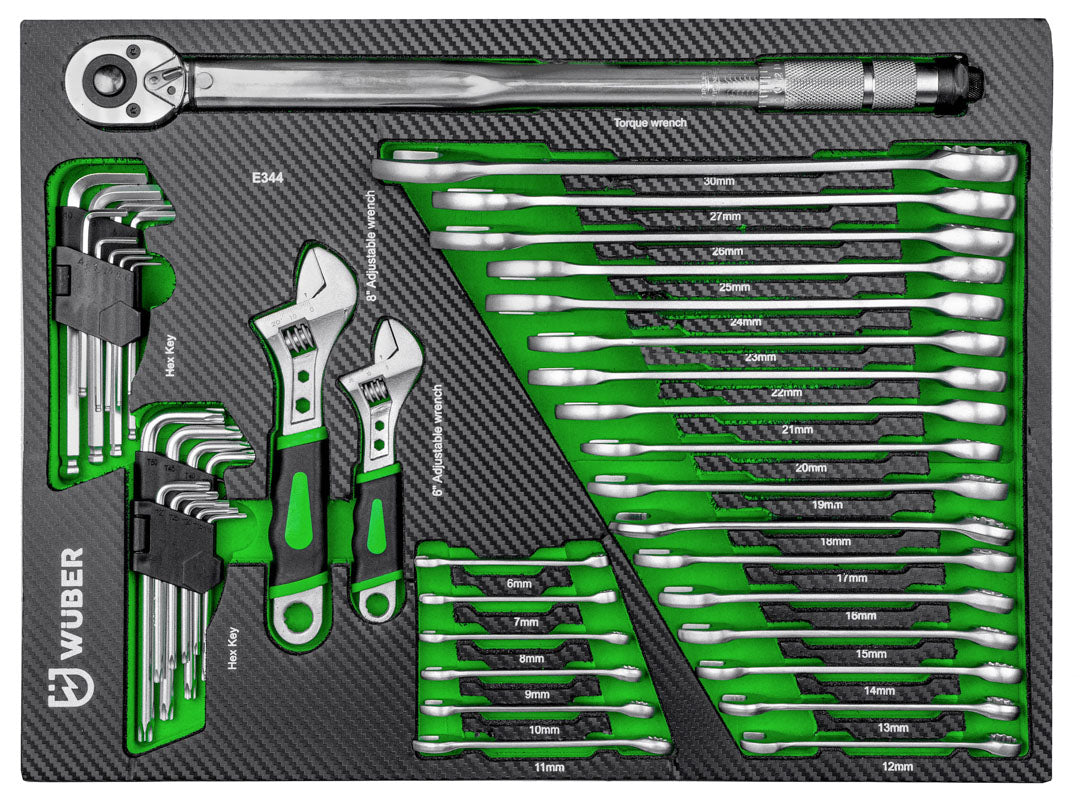 Zestaw kluczy wkład do szuflady 44 elementy klucz 1/2" 210 Nm Torx Imbus WUBER