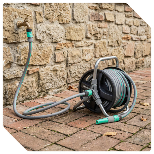 Zwijak na wąż ogrodowy 20+2 m zwijacz PVC WUBER