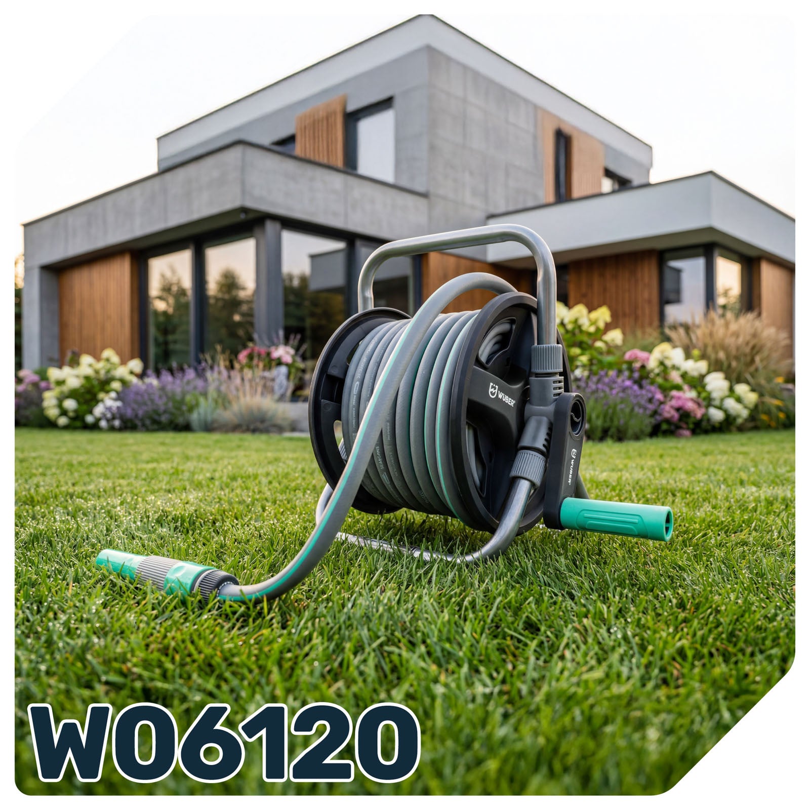 Zwijak na wąż ogrodowy 20+2 m zwijacz PVC WUBER