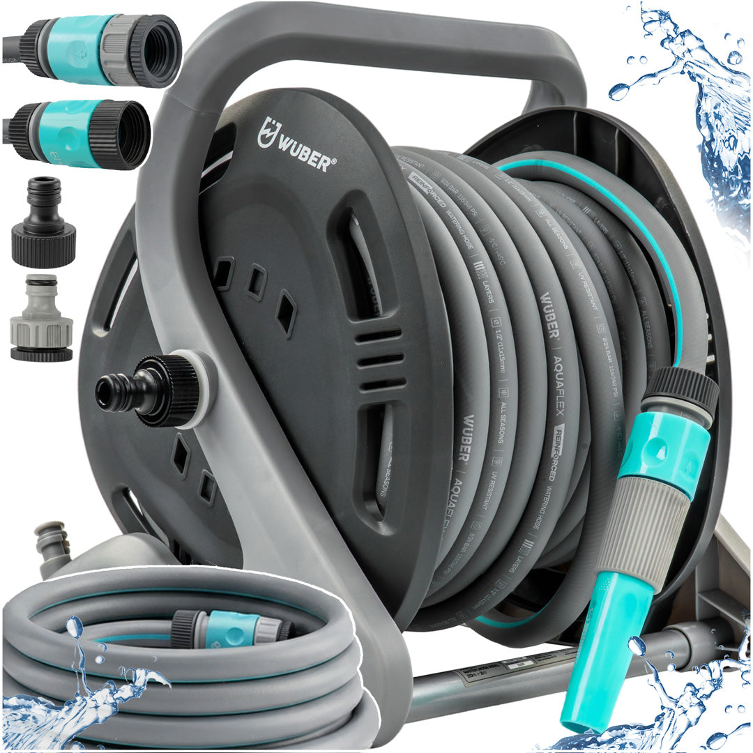 Zwijak na wąż ogrodowy 20+2 mm zwijacz +wąż WUBER