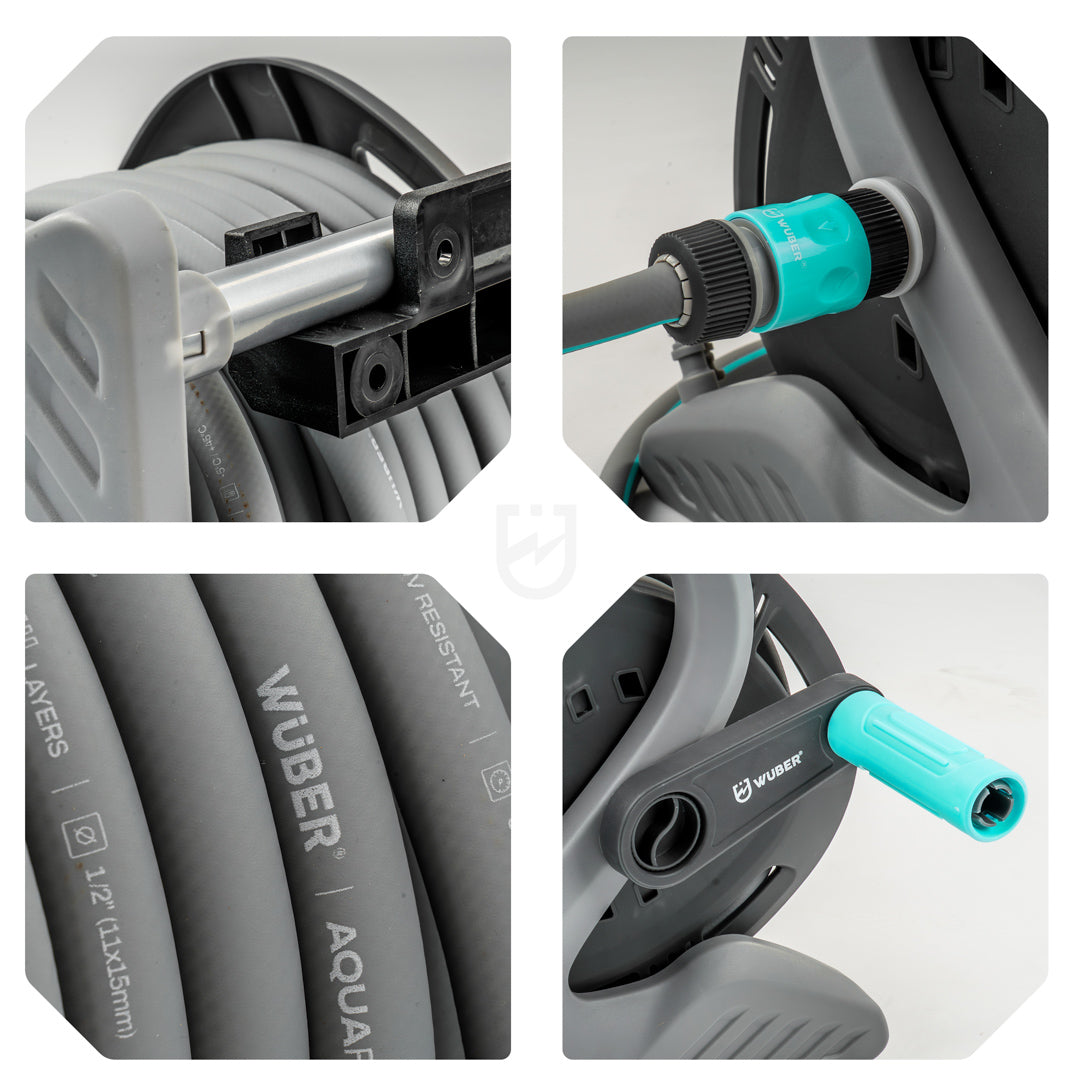 Zwijak na wąż ogrodowy 20+2 mm zwijacz +wąż WUBER