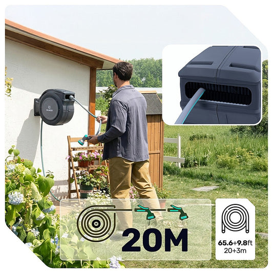 Zwijak do węża ogrodowego zwijacz automatyczny 20+3 m 10w1 WUBER