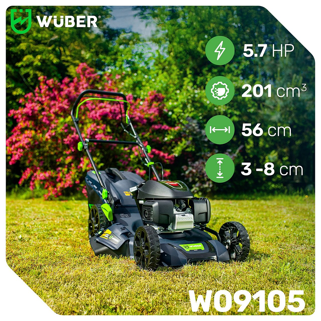 Kosiarka spalinowa 5,7 KM HONDA 56 cm z napędem WUBER