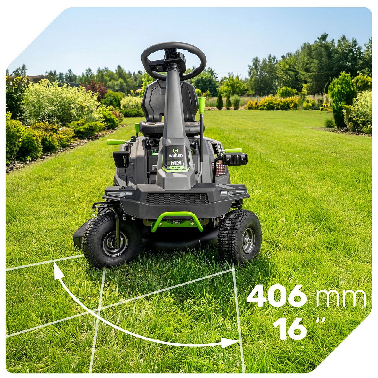 Traktorek ogrodowy 61 cm kosiarka spalinowy 150 l WUBER