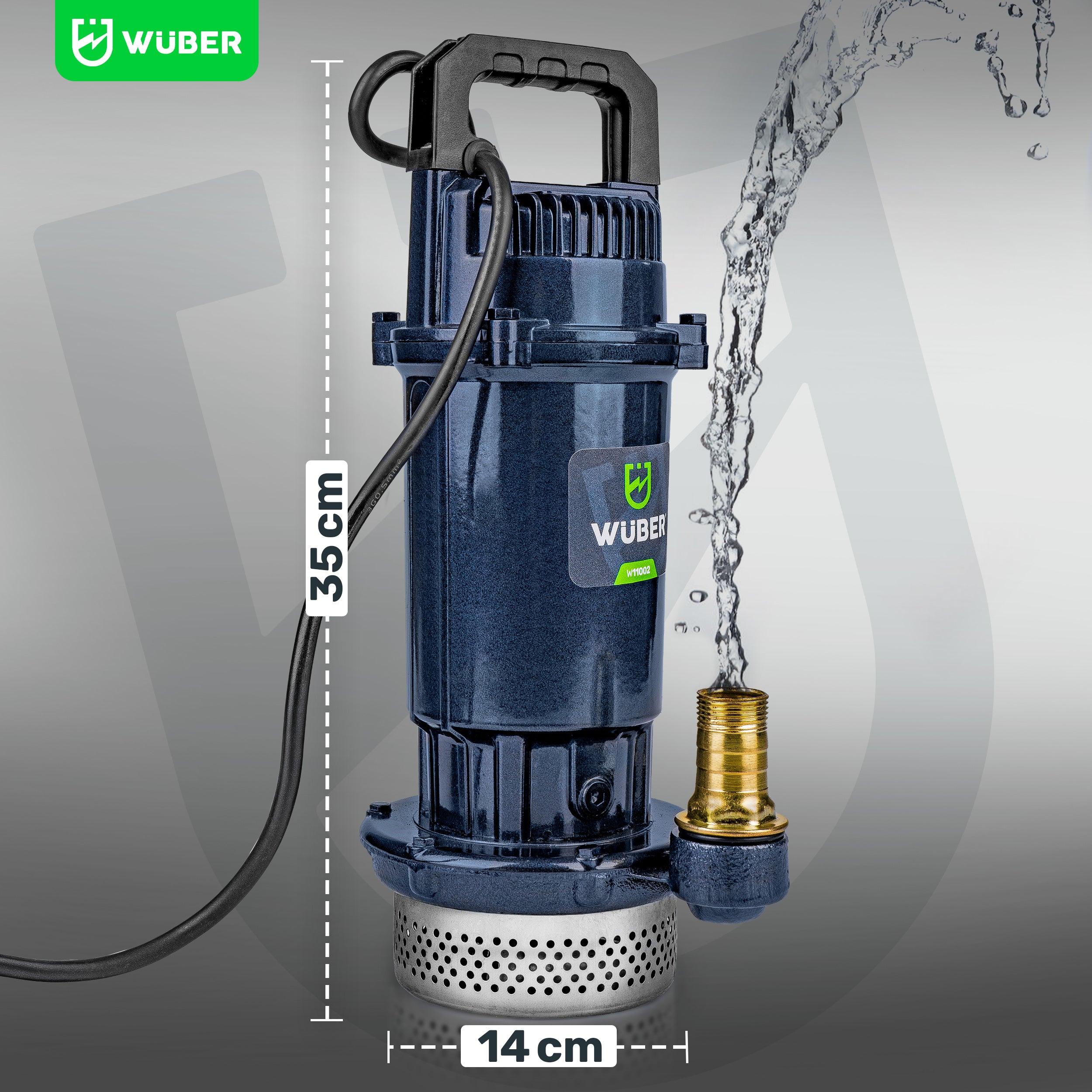 Pompa głębinowa do wody czystej brudnej szamba 400 W +wąż WUBER