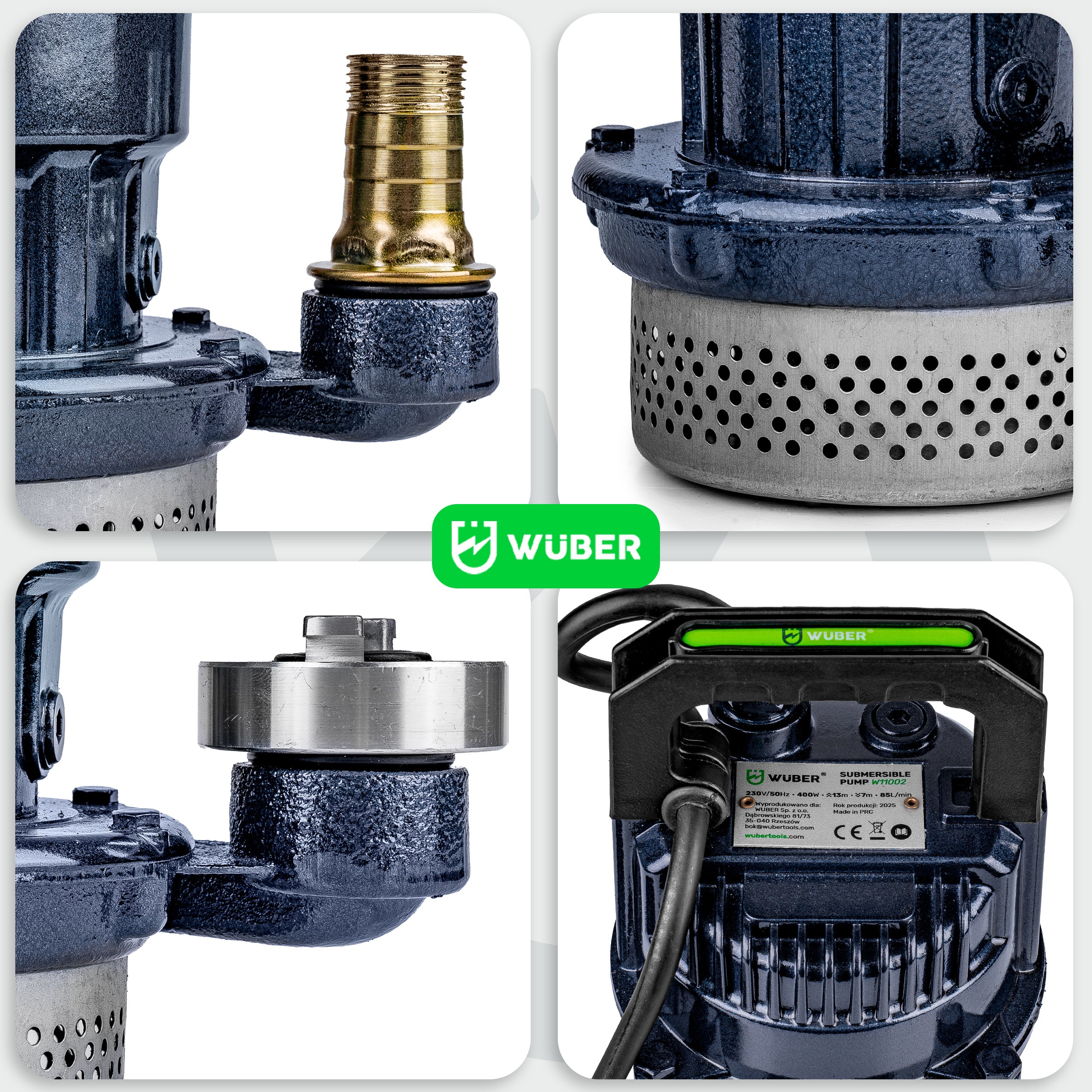 Pompa głębinowa do wody czystej brudnej szamba 400 W +wąż WUBER