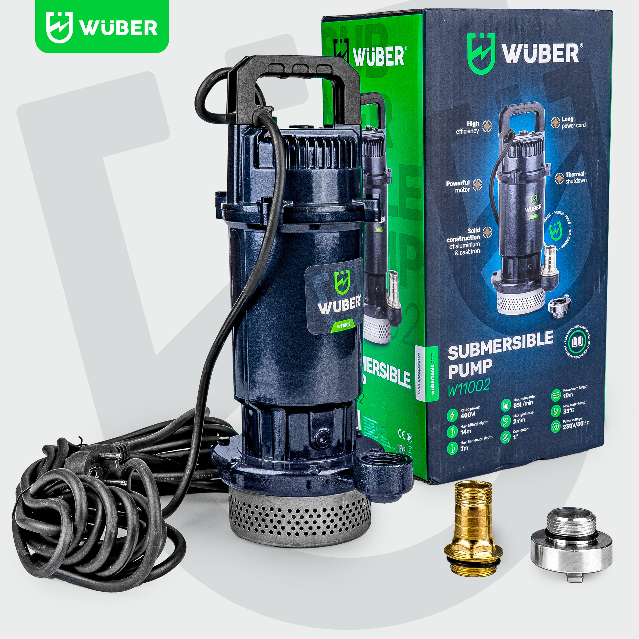 Pompa głębinowa do wody czystej brudnej szamba 400 W +wąż WUBER