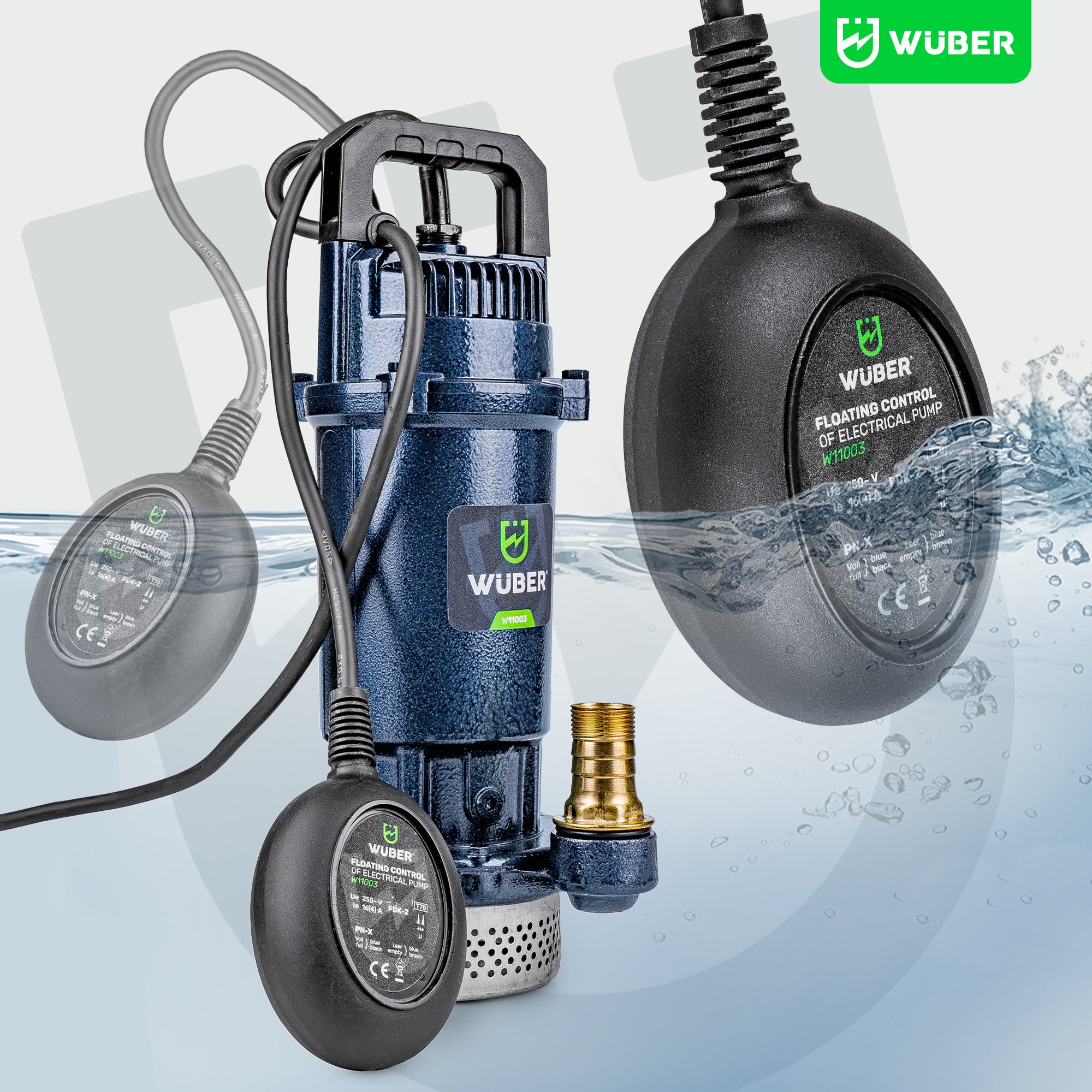 Pompa głębinowa do wody z pływakiem 400 W +wąż strażacki WUBER