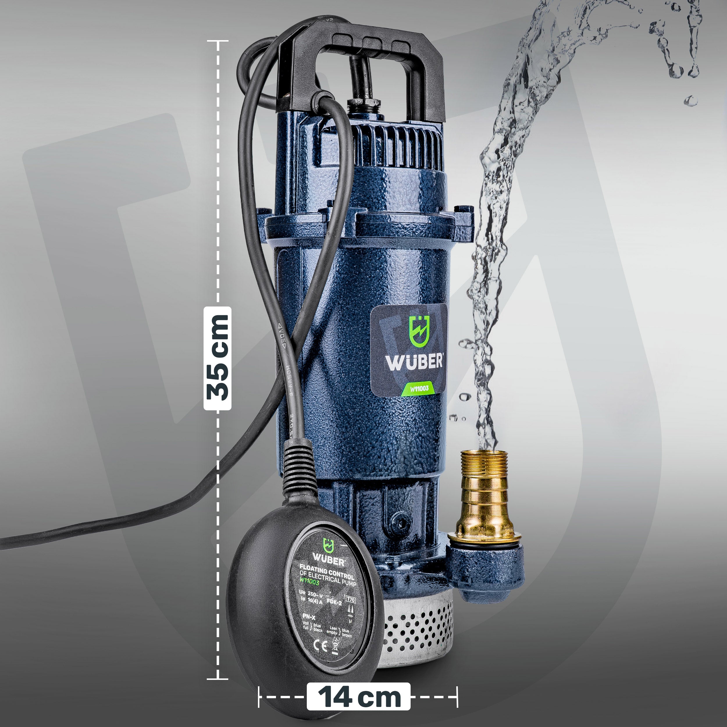 Pompa głębinowa do wody z pływakiem 400 W +wąż strażacki WUBER