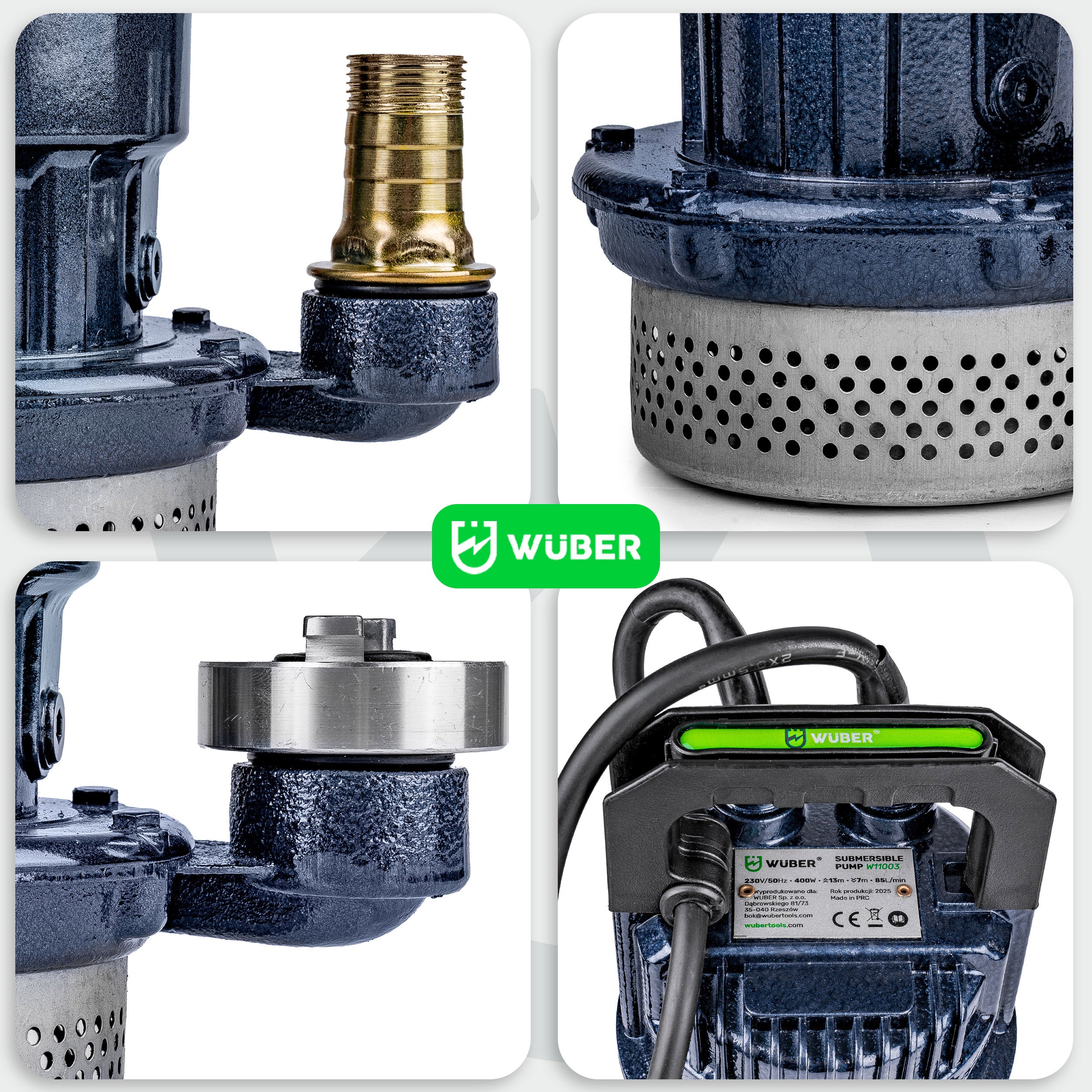 Pompa głębinowa do wody z pływakiem 400 W +wąż strażacki WUBER