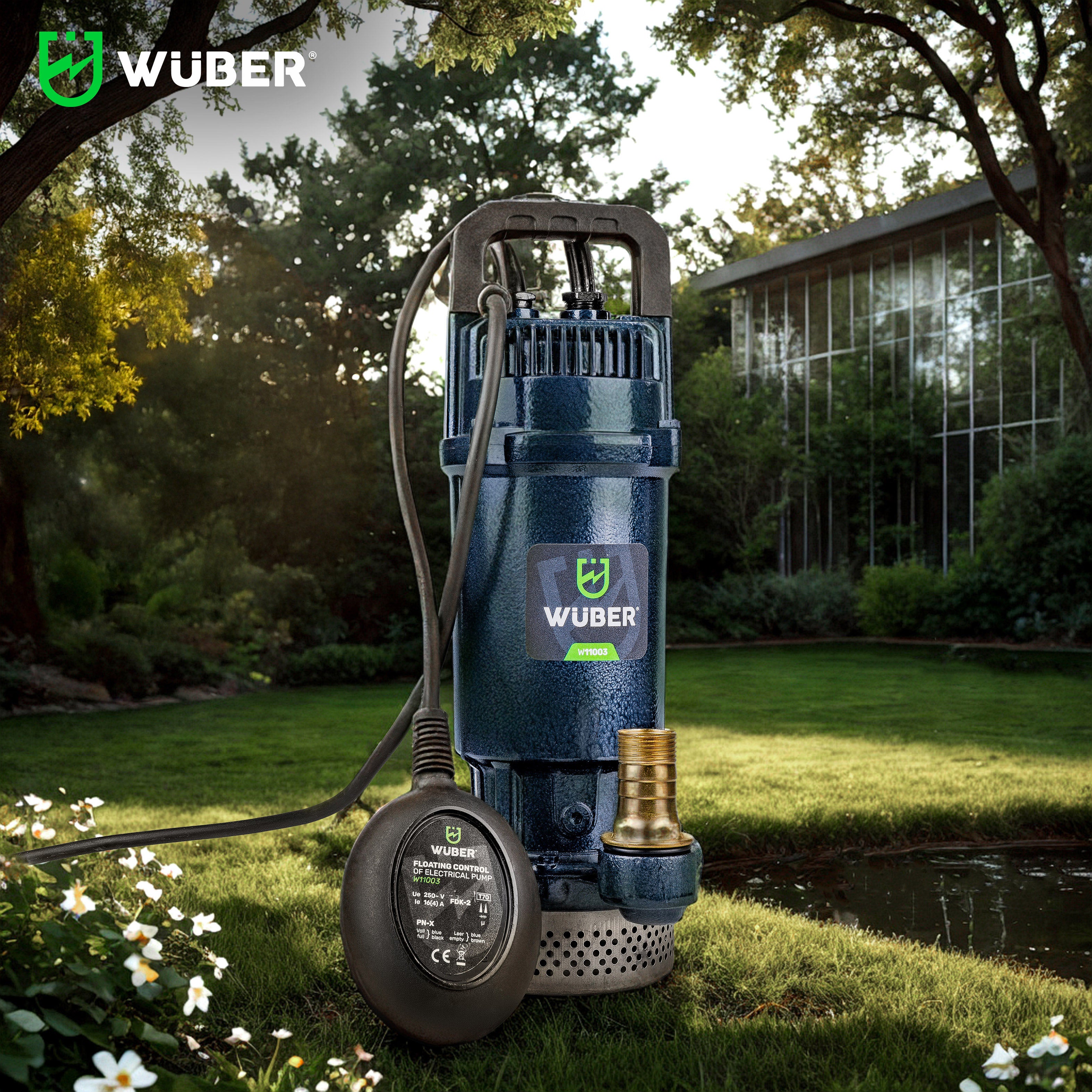 Pompa głębinowa do wody z pływakiem 400 W +wąż strażacki WUBER