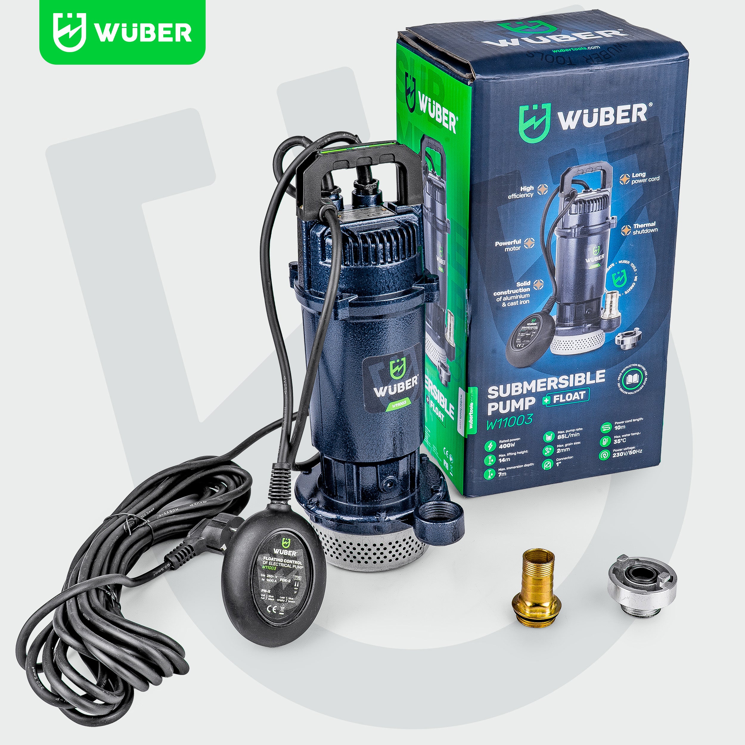 Pompa głębinowa do wody z pływakiem 400 W +wąż strażacki WUBER