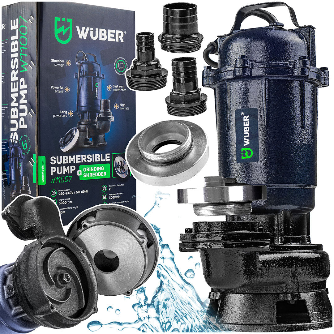 Pompa głębinowa do wody czystej brudnej szamba 2" 2600 W +rozdrabniacz WUBER