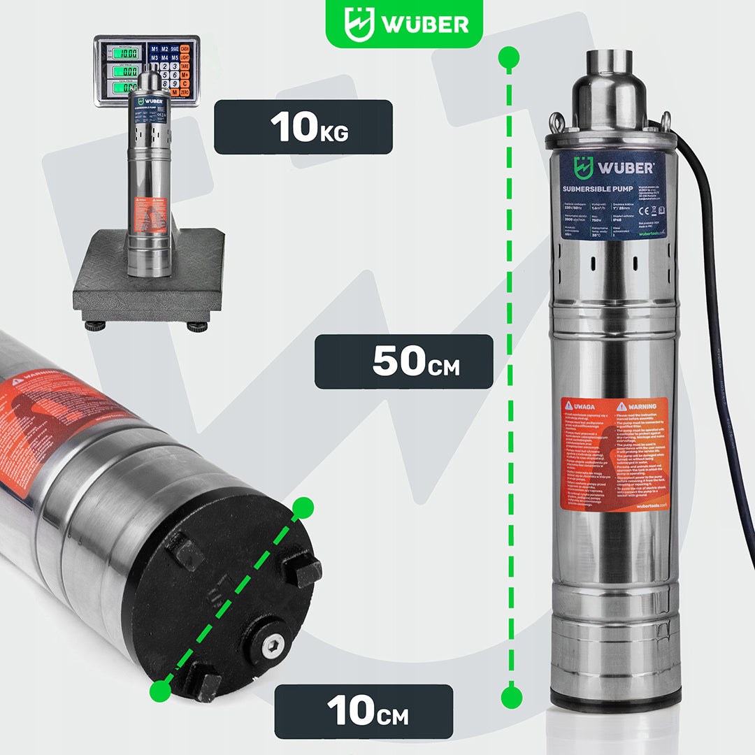 Pompa głębinowa śrubowa 750 W WUBER