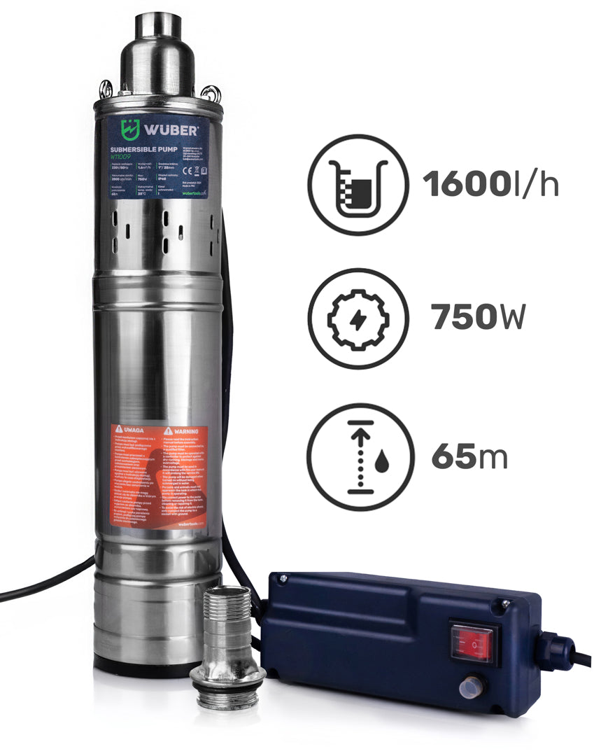 Pompa głębinowa śrubowa 750 W WUBER