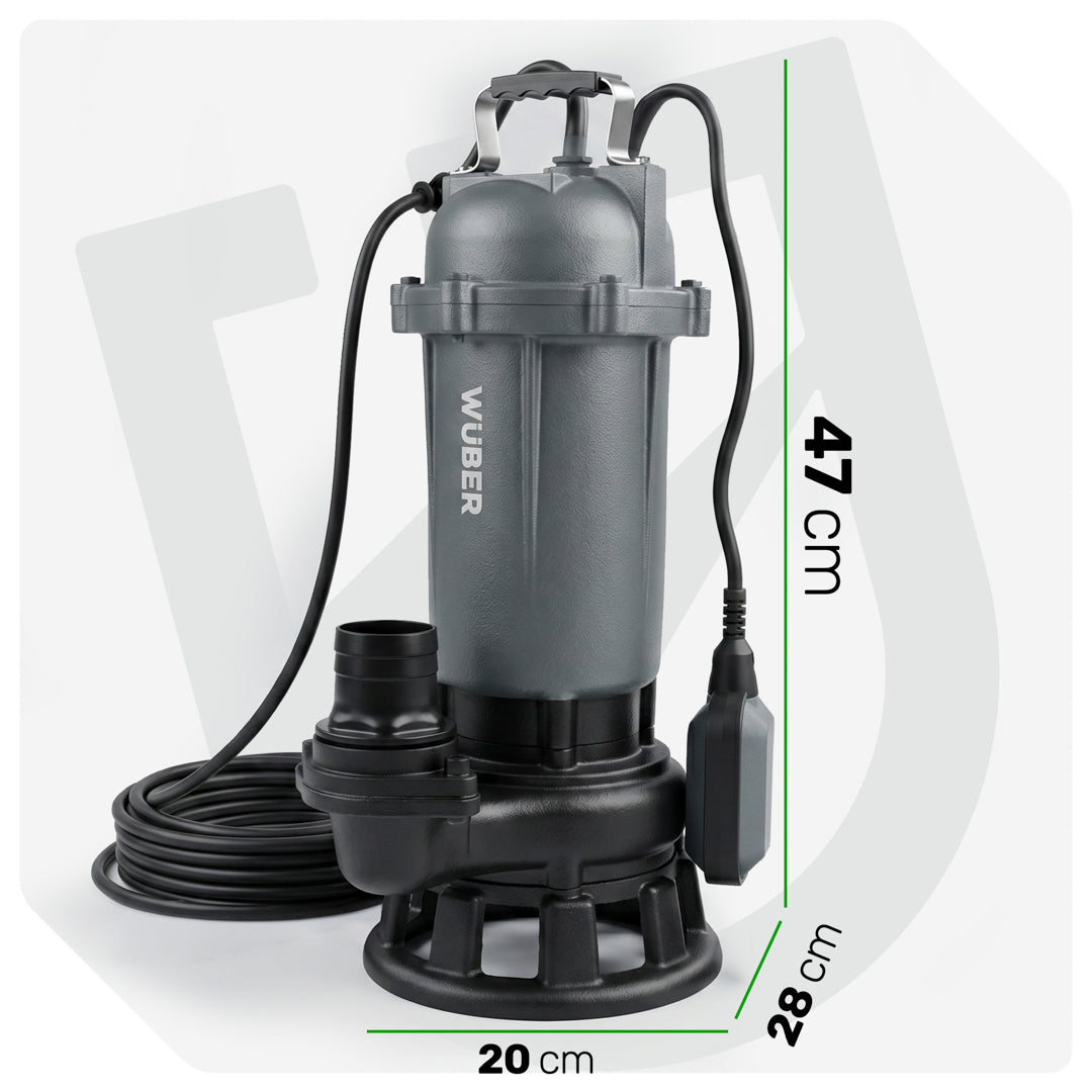 Pompa do wody czystej i brudnej szamba zatapialna +rozdrabniacz 1500 W WUBER