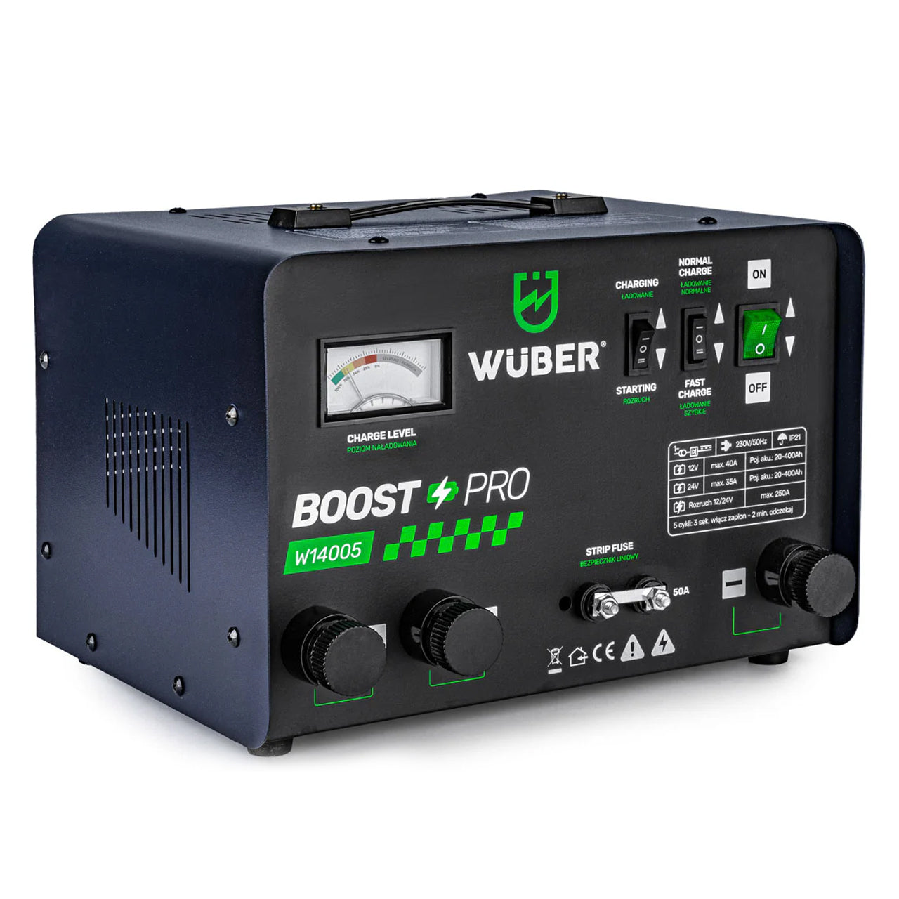 Prostownik do akumulatora z rozruchem 40 A 12V/24V WUBER