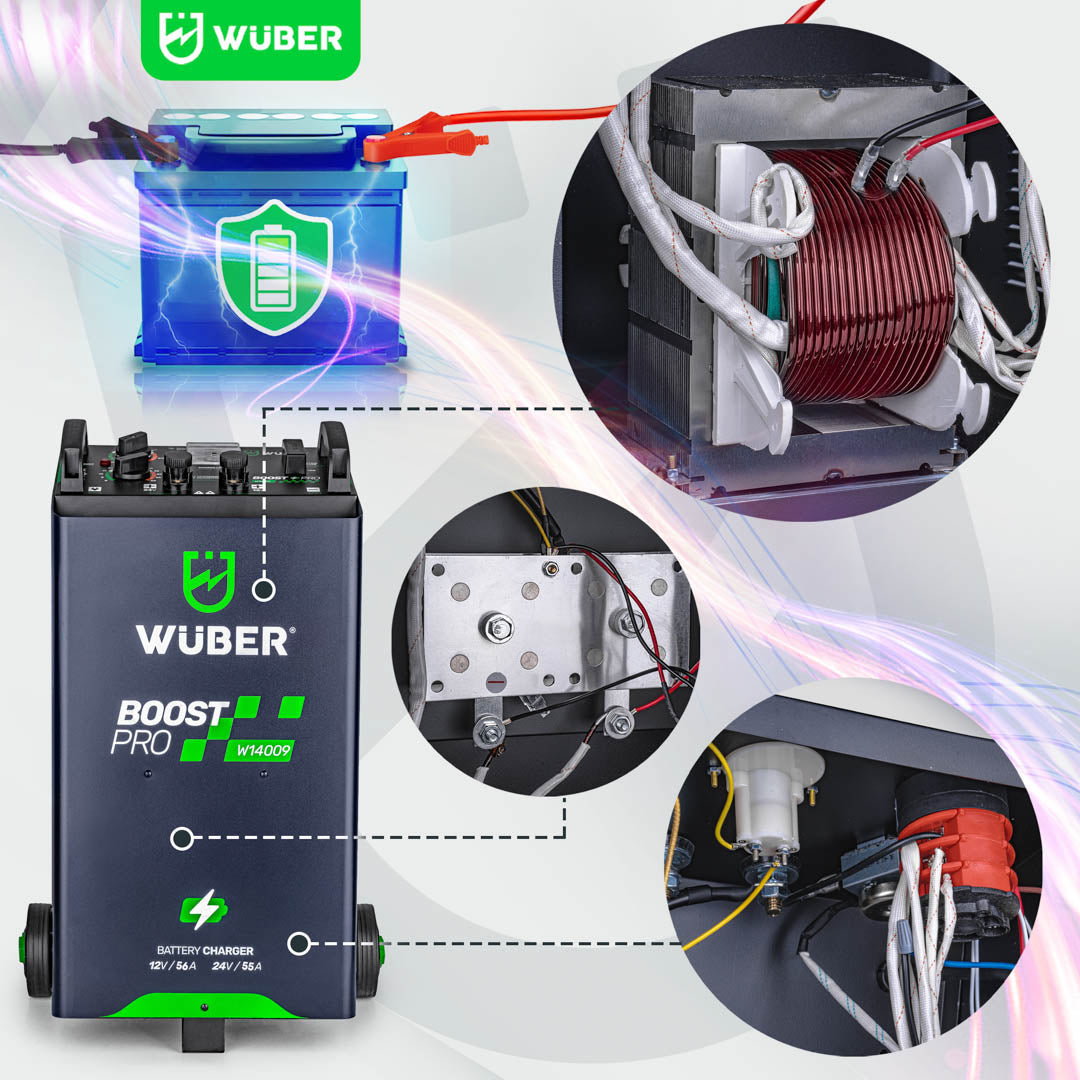 Prostownik do akumulatora z rozruchem 56 A 12V/24V WUBER