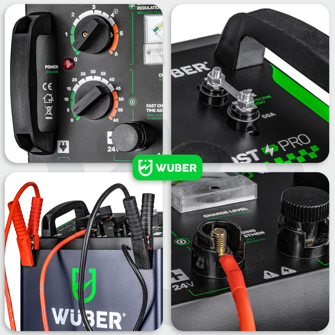 Prostownik do akumulatora z rozruchem 56 A 12V/24V WUBER