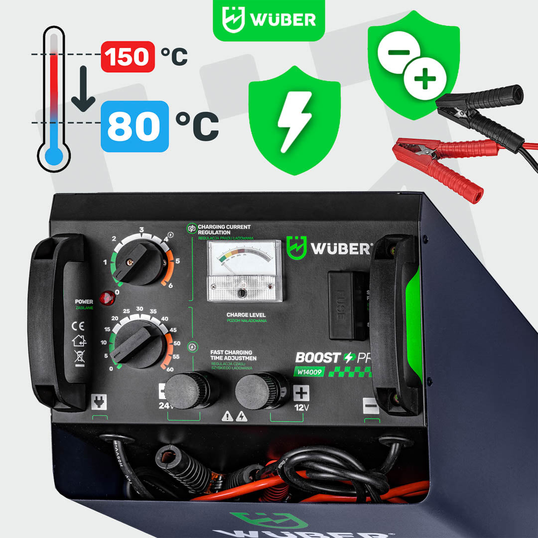 Prostownik do akumulatora z rozruchem 56 A 12V/24V WUBER