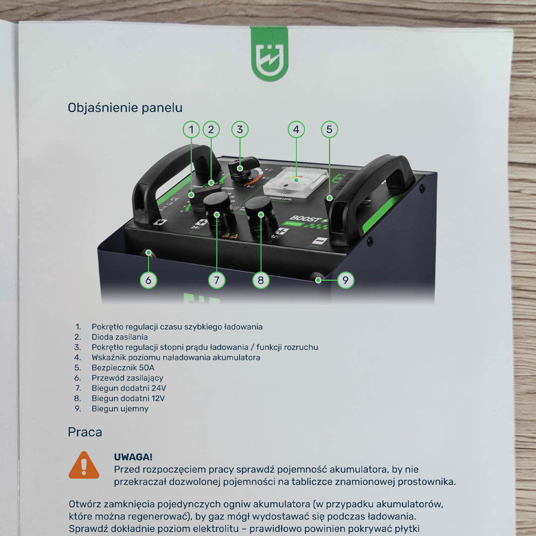 Prostownik do akumulatora z rozruchem 56 A 12V/24V WUBER