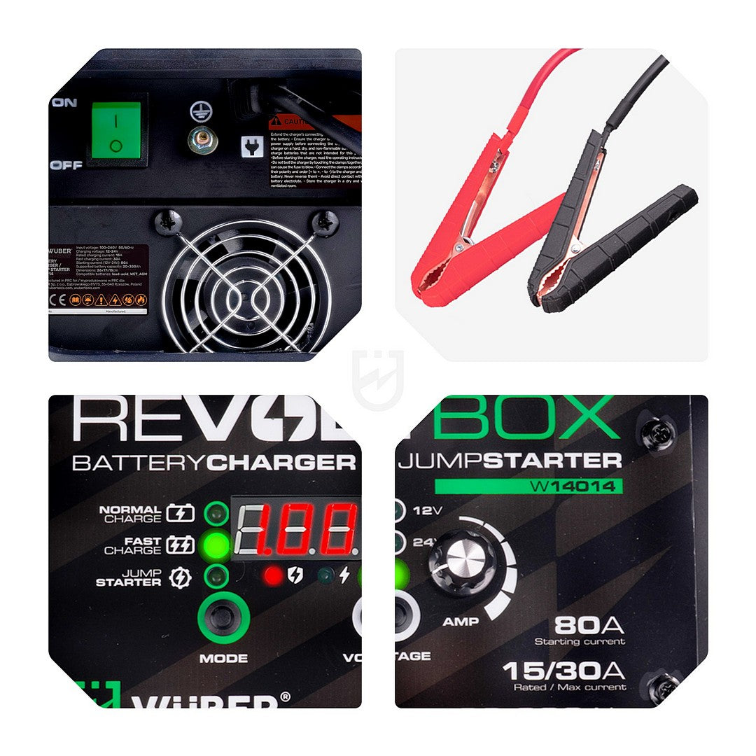 Automatyczny prostownik do akumulatora z rozruchem 80 A WUBER