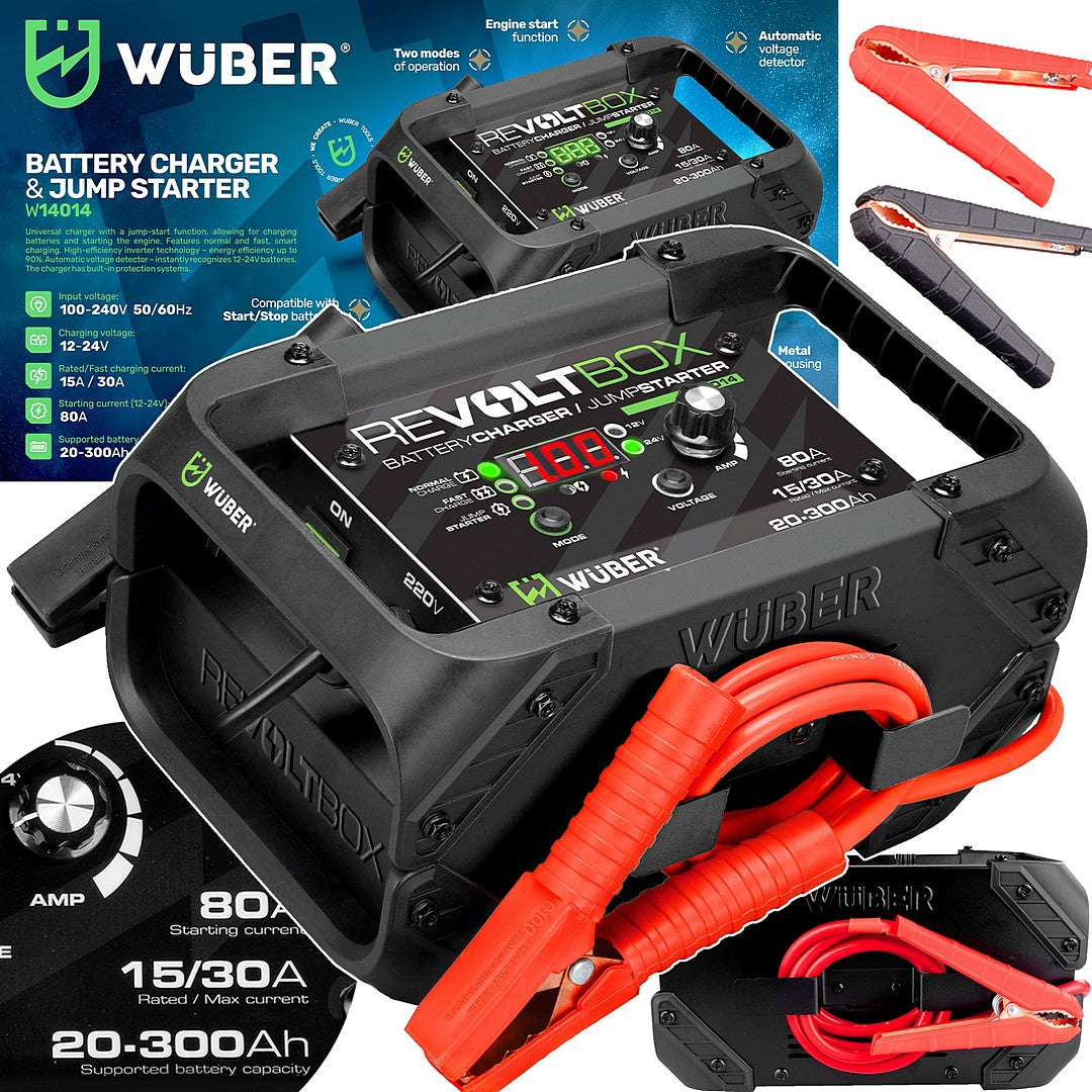 Automatyczny prostownik do akumulatora z rozruchem 80 A WUBER