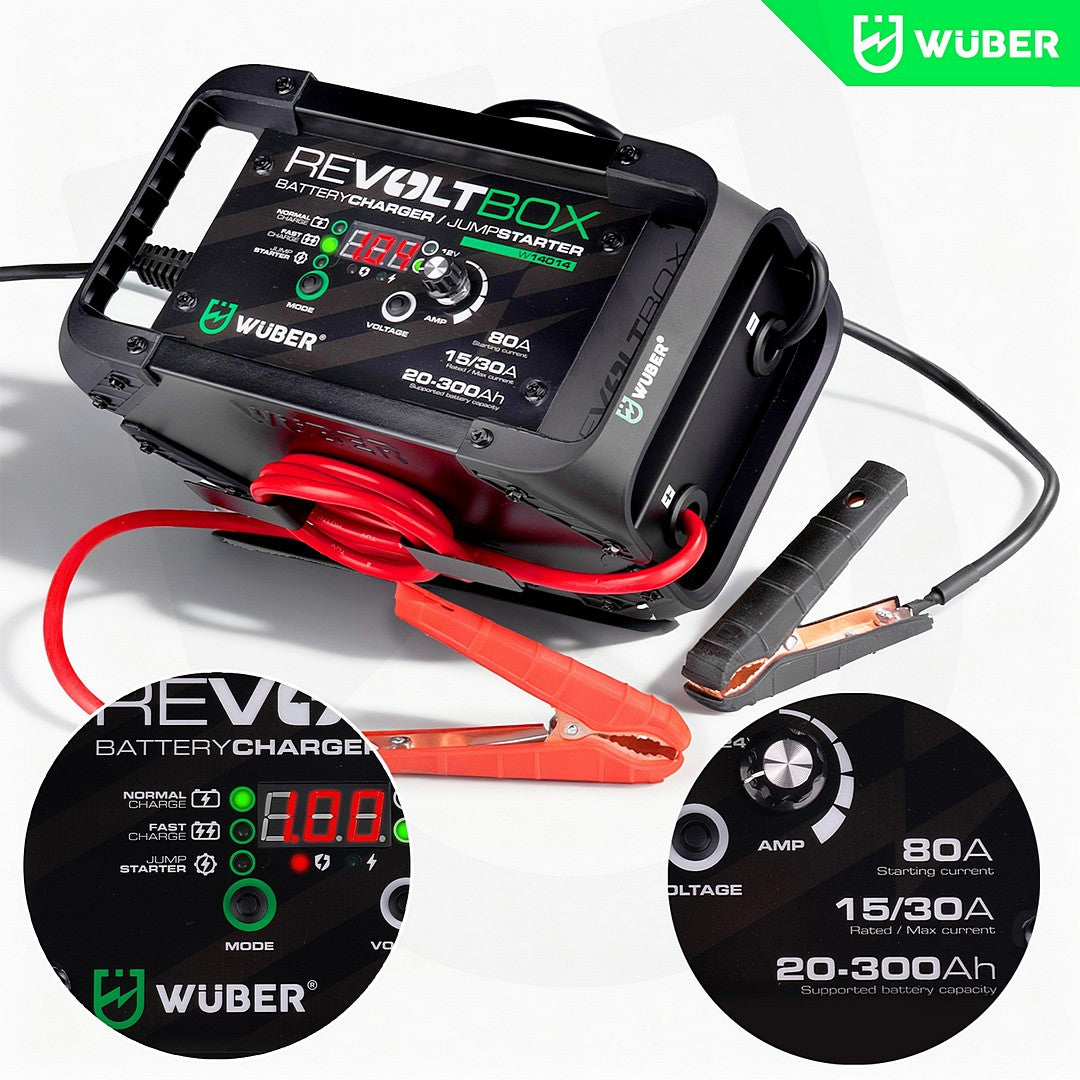 Automatyczny prostownik do akumulatora z rozruchem 80 A WUBER