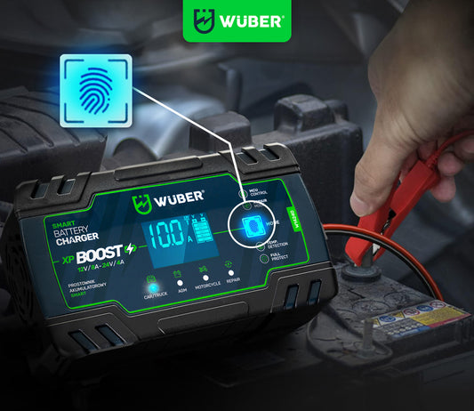 Prostownik samochodowy mikroprocesorowy 12-24 V WUBER