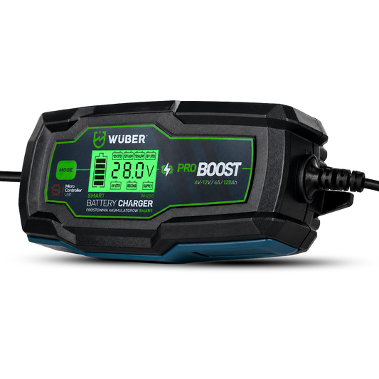 Prostownik samochodowy mikroprocesorowy 6-12 V 4 A WUBER