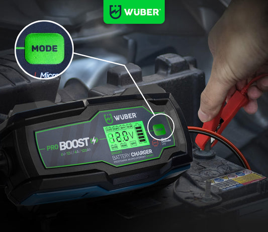 Prostownik samochodowy mikroprocesorowy 6-12 V 4 A WUBER