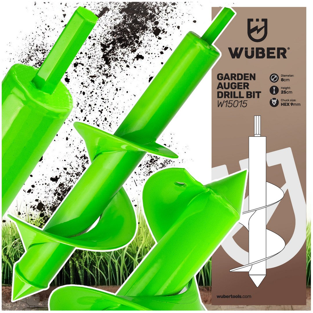 Wiertło ogrodowe na wkrętarkę 80x250 mm WUBER