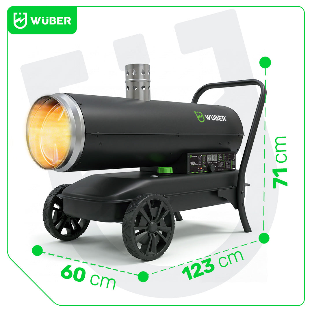 Nagrzewnica olejowa 50 kW z kominem termostat 4,6 l/h WUBER