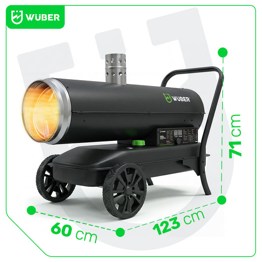 Nagrzewnica olejowa 50 kW z kominem termostat 4,6 l/h WUBER