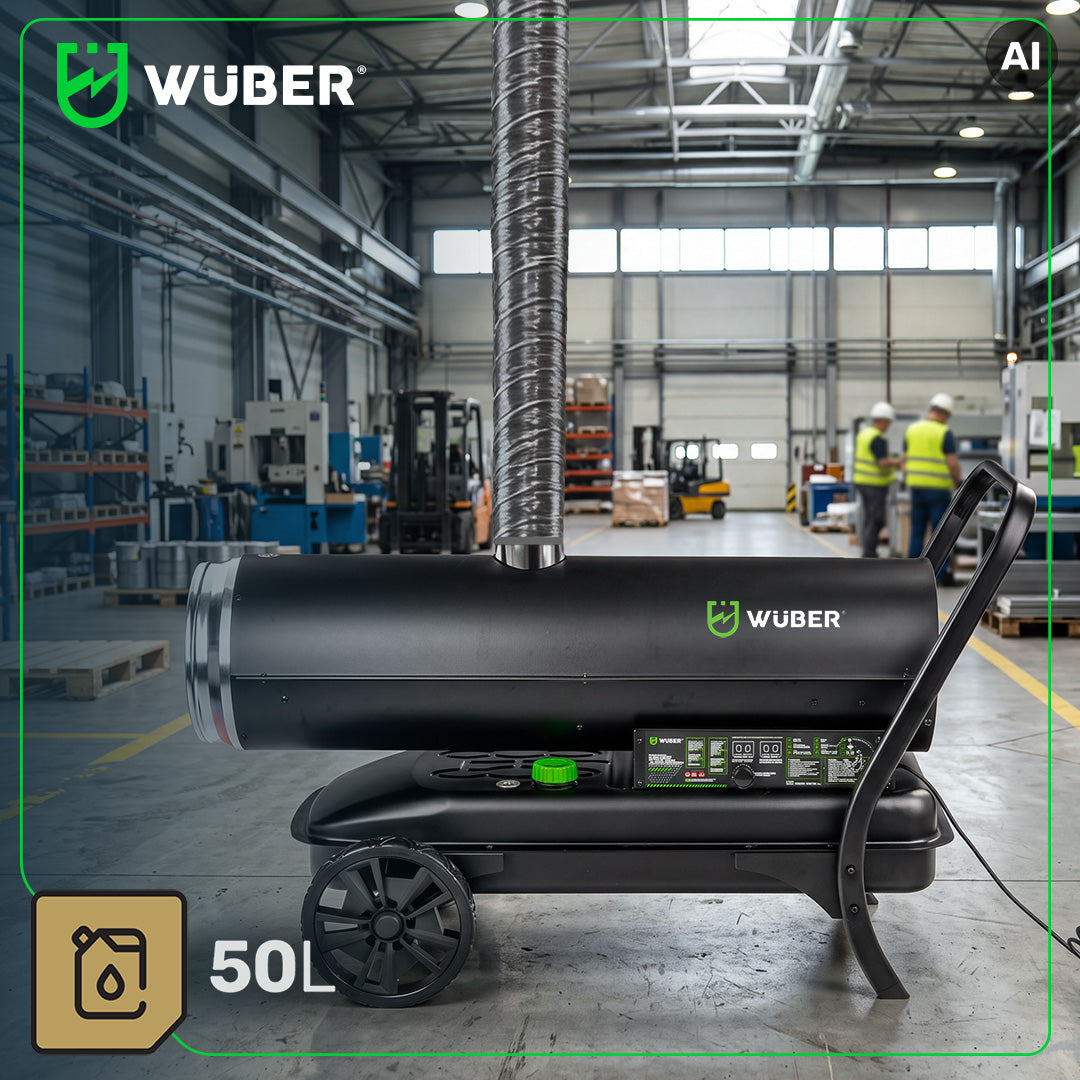 Nagrzewnica olejowa 50 kW z kominem termostat 4,6 l/h WUBER