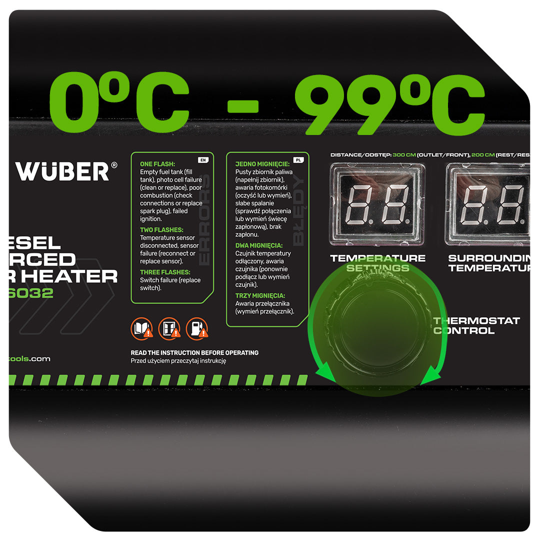 Nagrzewnica olejowa 50 kW z kominem termostat 4,6 l/h WUBER