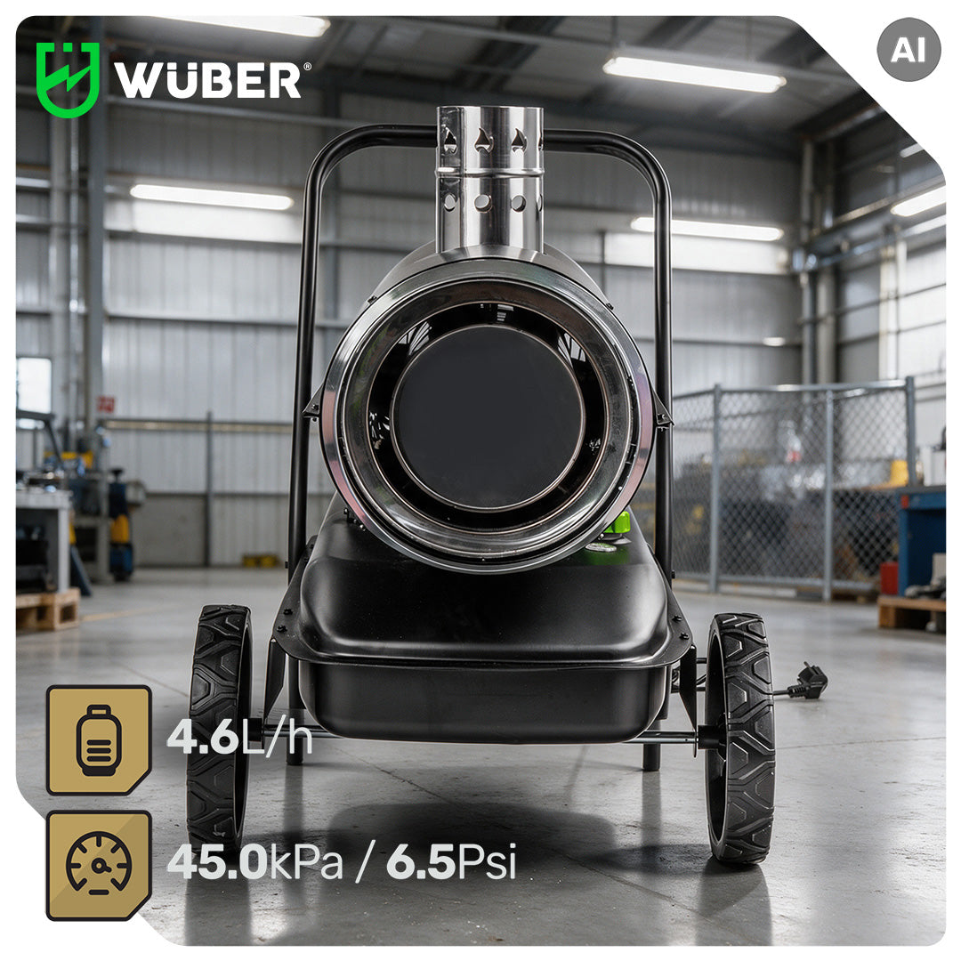 Nagrzewnica olejowa 50 kW z kominem termostat 4,6 l/h WUBER