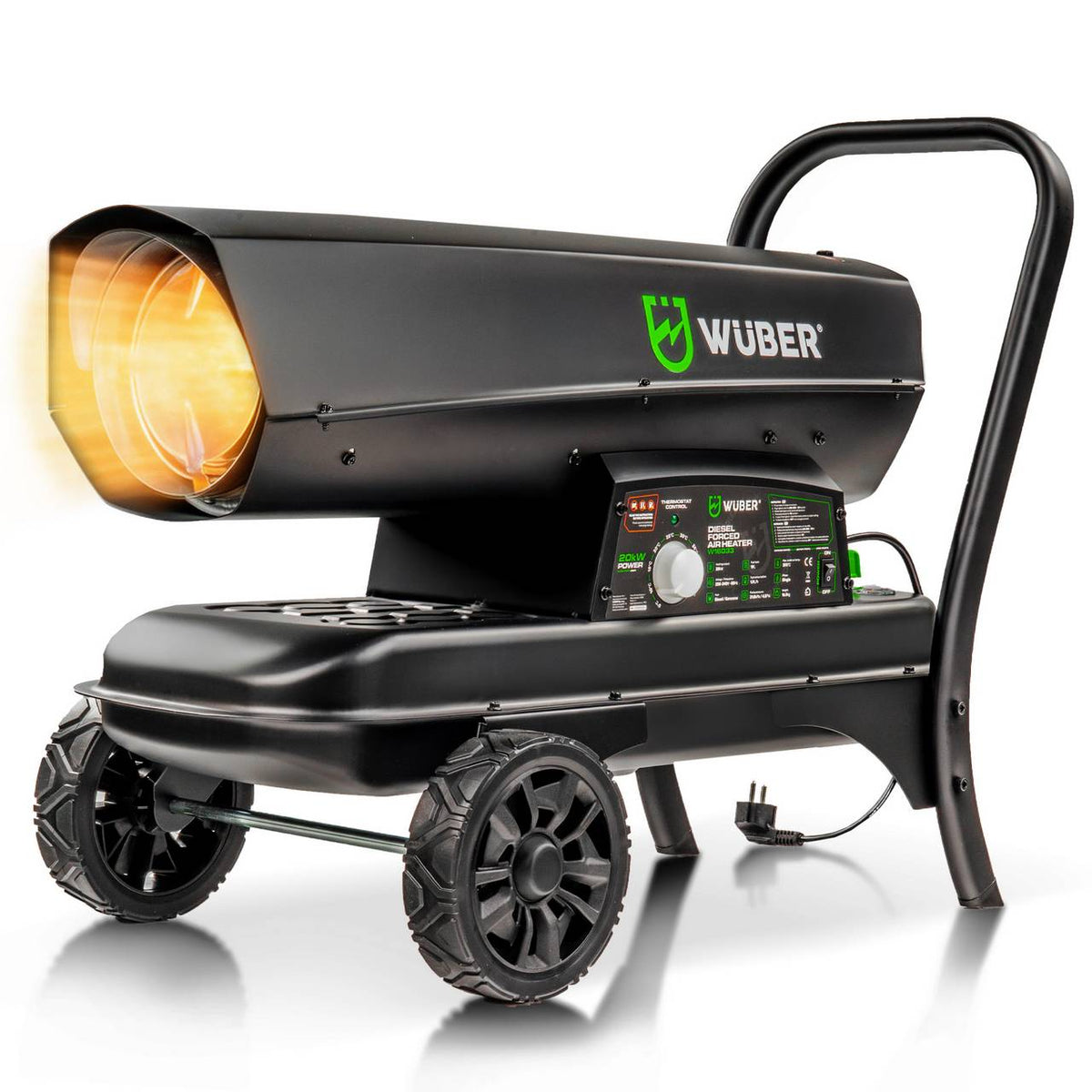 Nagrzewnica olejowa 20 kW z kominem termostat WUBER