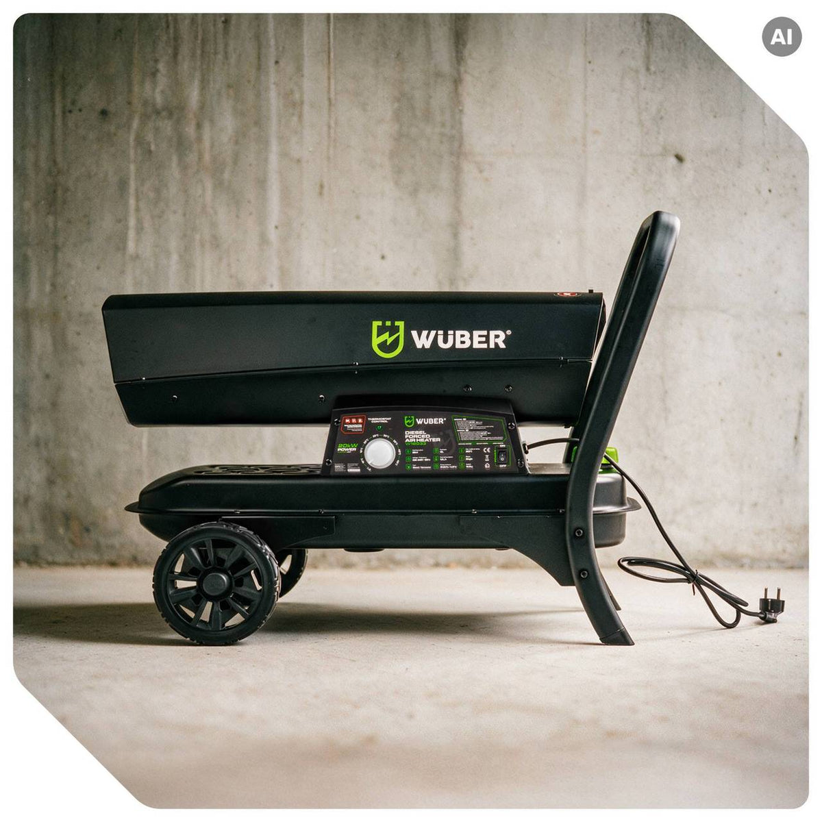 Nagrzewnica olejowa 20 kW z kominem termostat WUBER