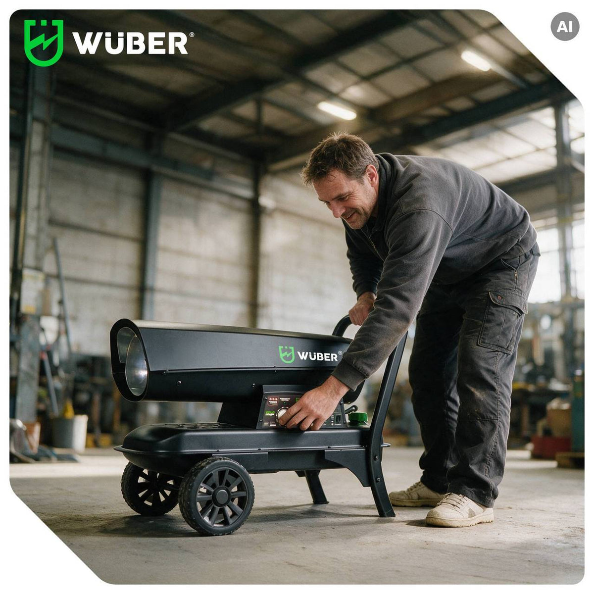 Nagrzewnica olejowa 20 kW z kominem termostat WUBER