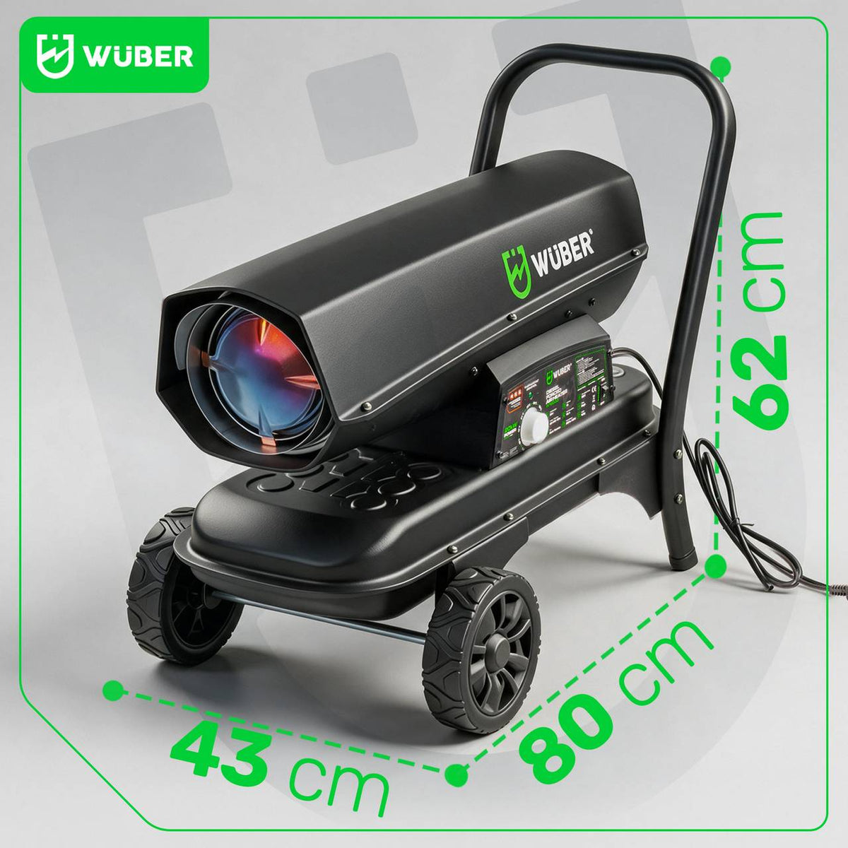 Nagrzewnica olejowa 20 kW z kominem termostat WUBER