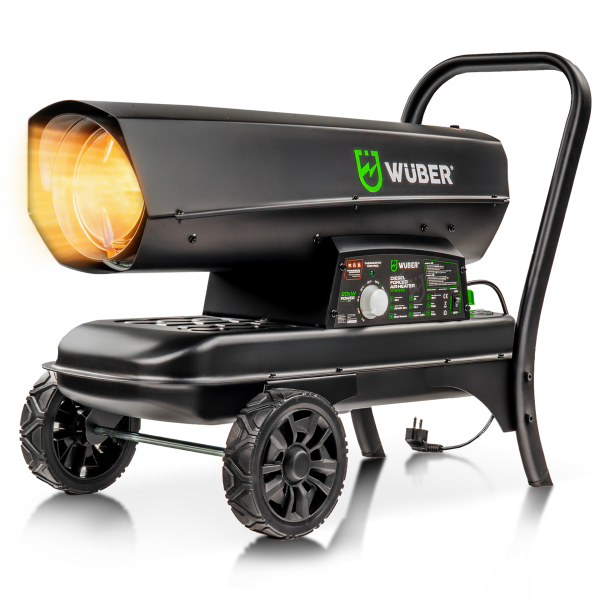 Nagrzewnica olejowa 20 kW z kominem termostat WUBER