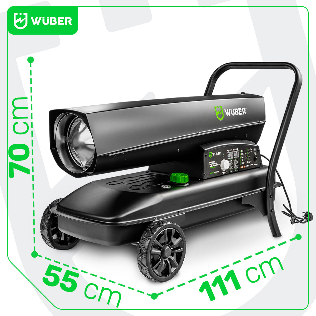 Nagrzewnica olejowa 65 kW termostat 5,8 l/h koła WUBER