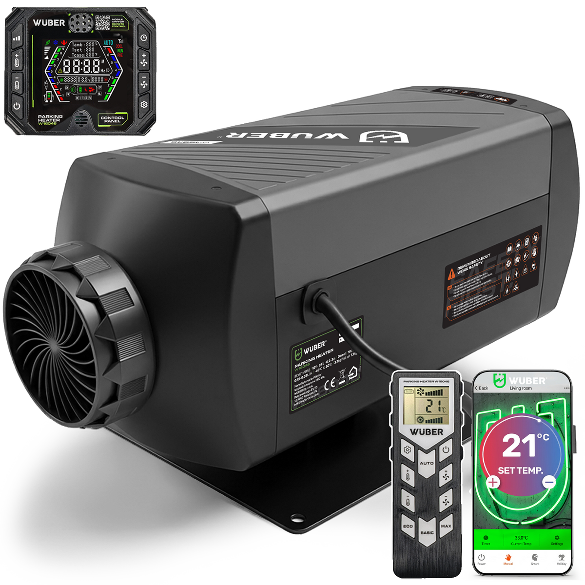 Ogrzewanie postojowe webasto 5 kW nagrzewnica olejowa 12 V 24 V aplikacja pilot WUBER