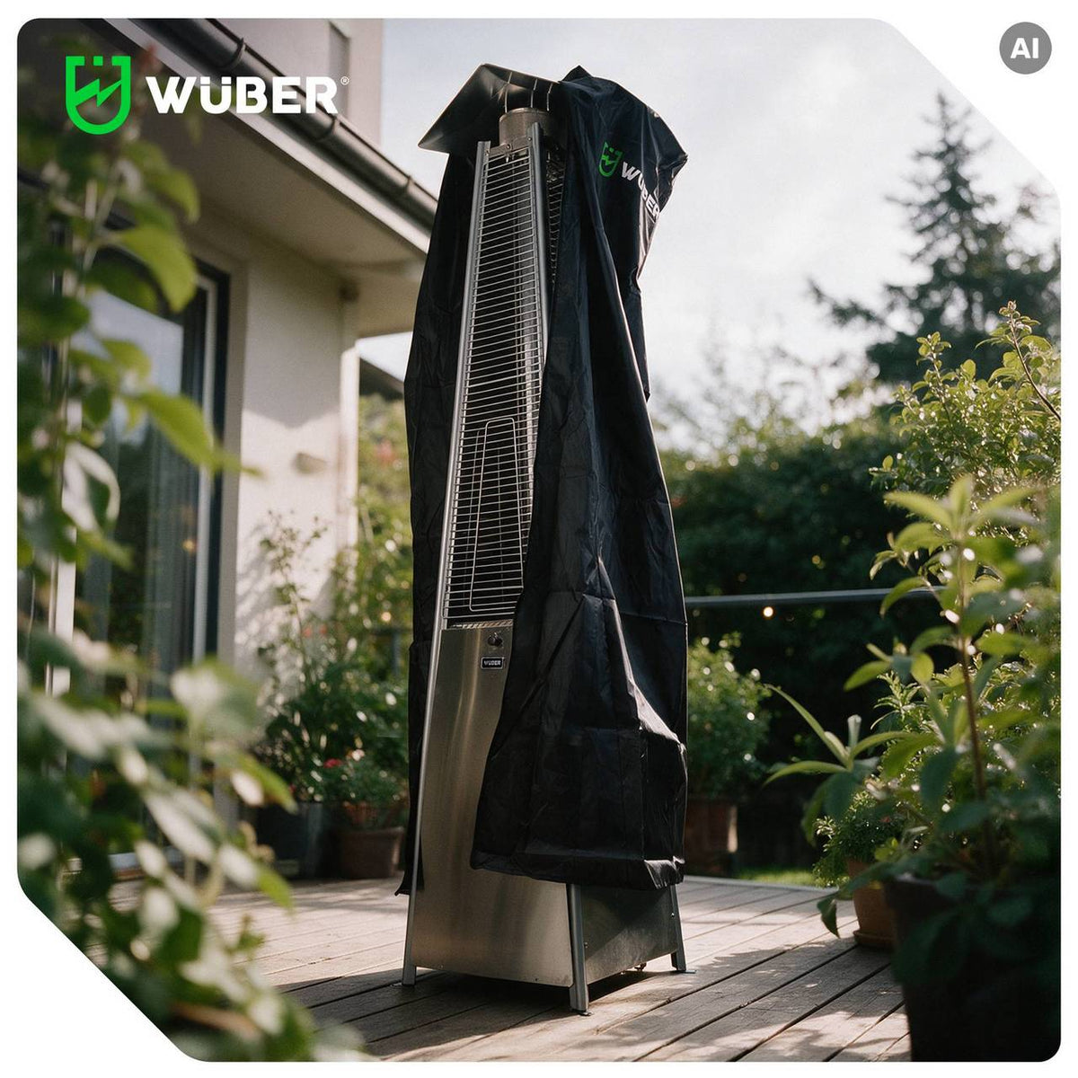 Parasol grzewczy gazowy 13 kW INOX ogrzewacz piramida + pokrowiec WUBER