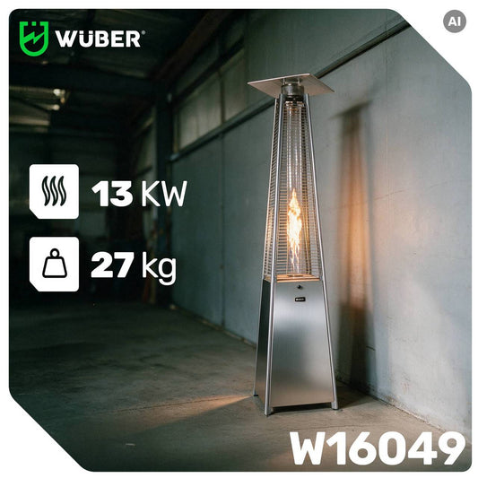Parasol grzewczy gazowy 13 kW INOX ogrzewacz piramida + pokrowiec WUBER