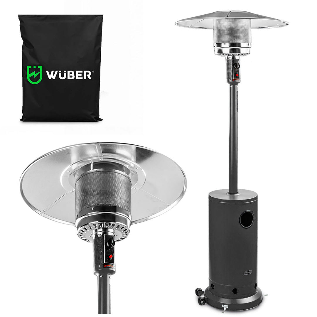 Parasol grzewczy gazowy 13 kW kolor ciemnoszary ogrzewacz tarasowy + pokrowiec WUBER