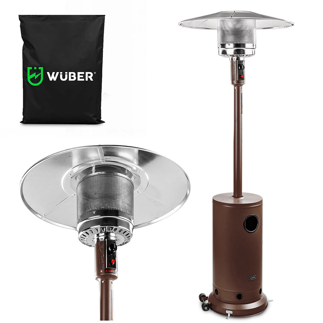 Parasol grzewczy gazowy 13 kW kolor brązowy ogrzewacz tarasowy + pokrowiec WUBER